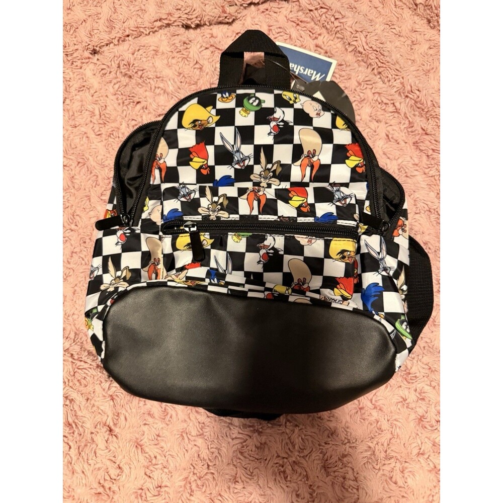 Bioworld WB Looney Tunes MINI Backpack Black White Checkered Bugs Bunny NWT